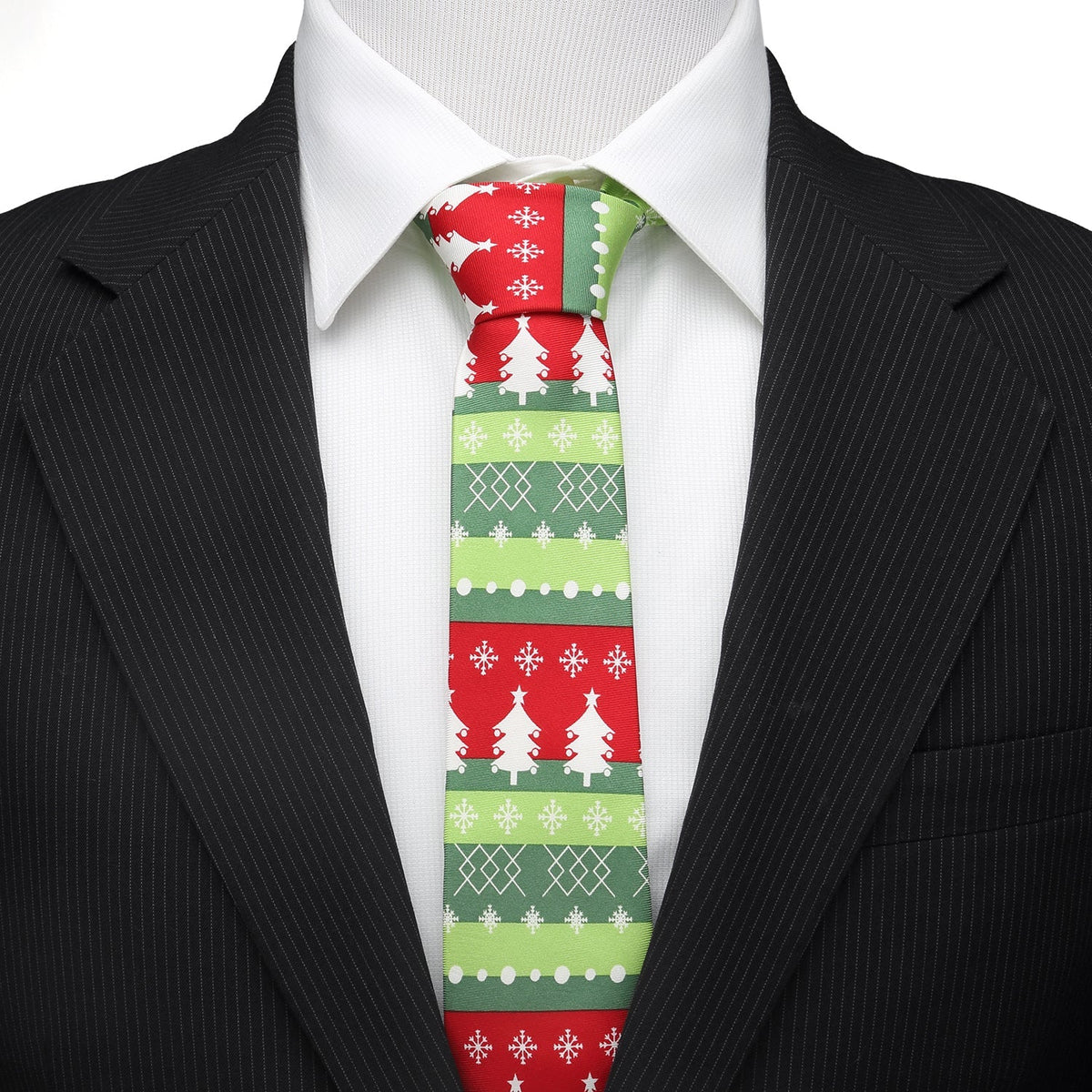 Man wearing a Christmas tree print necktie at XSREZ