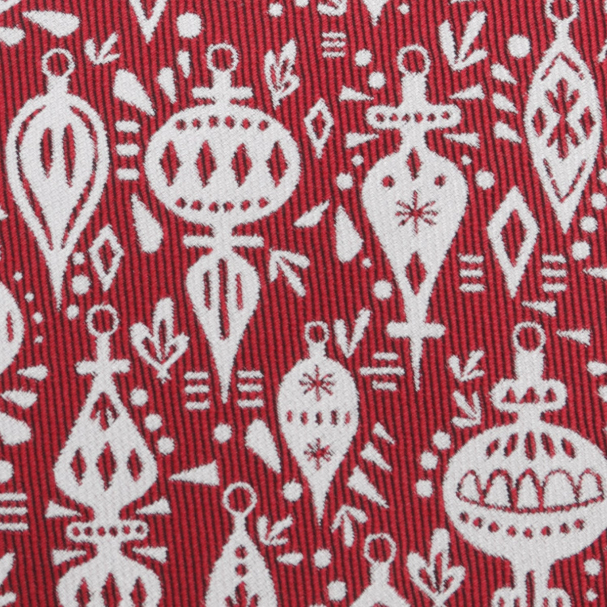Red Christmas ornament print necktie at XSREZ