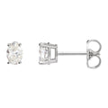 Oval 4-Prong Stud Earrings
