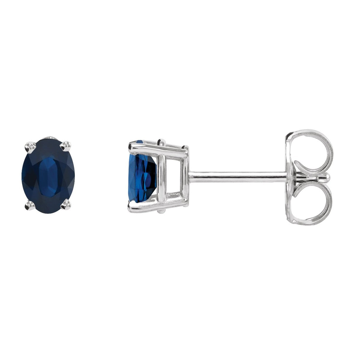 Oval 4-Prong Stud Earrings