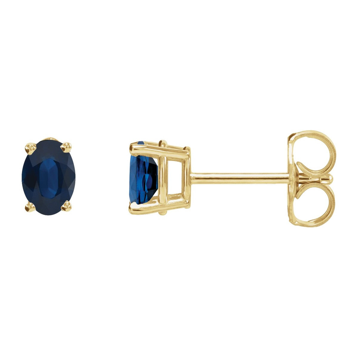 Oval 4-Prong Stud Earrings