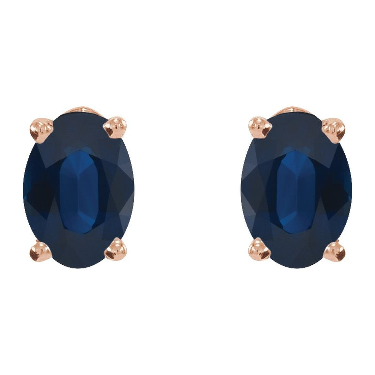 Oval 4-Prong Stud Earrings