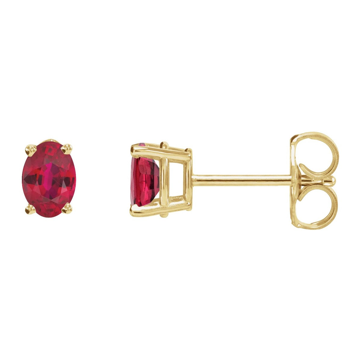 Oval 4-Prong Stud Earrings