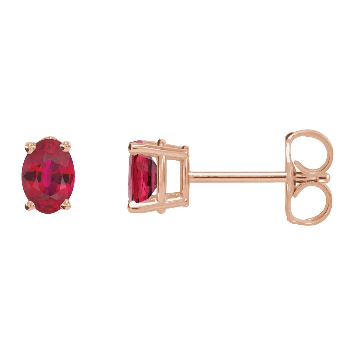 Oval 4-Prong Stud Earrings