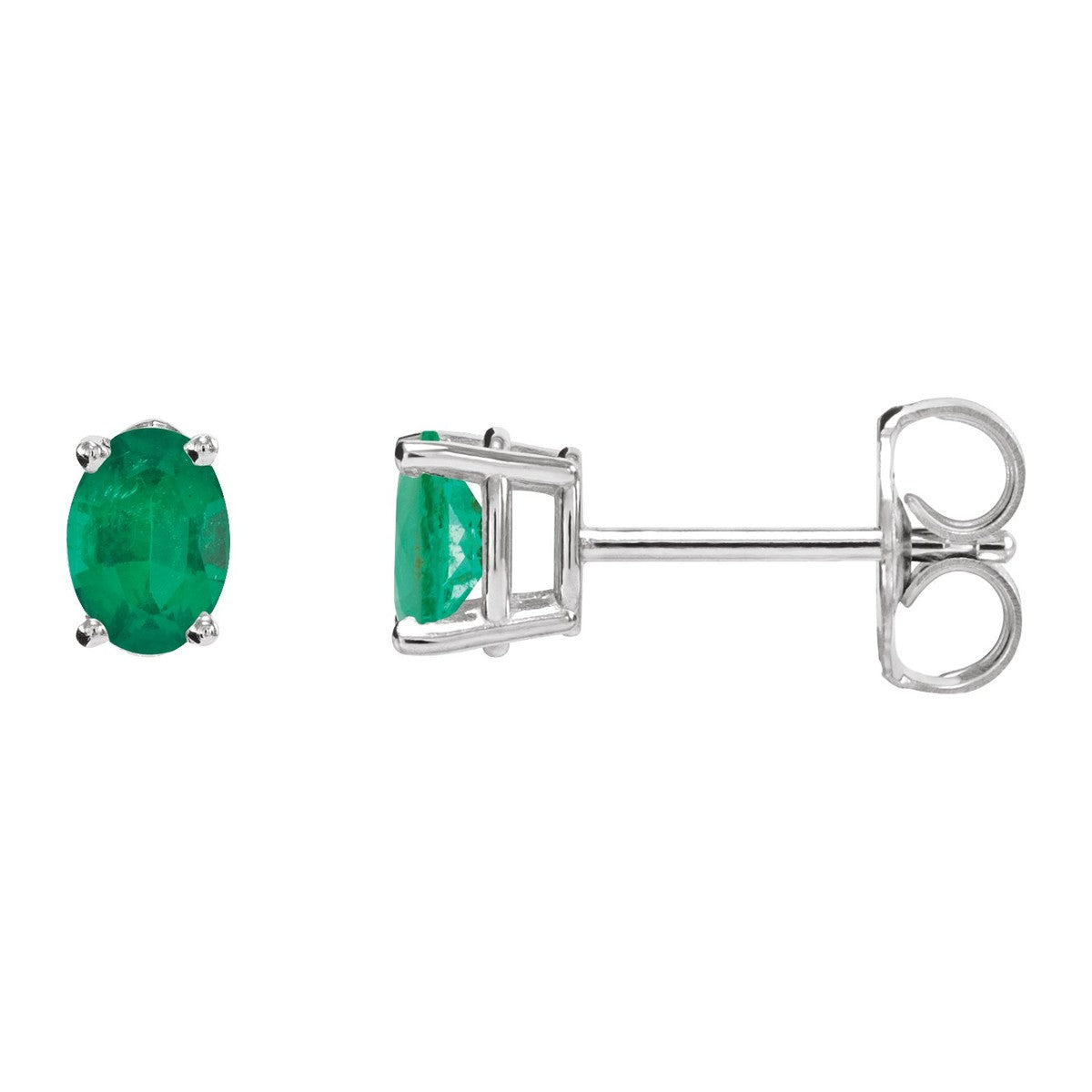 Oval 4-Prong Stud Earrings