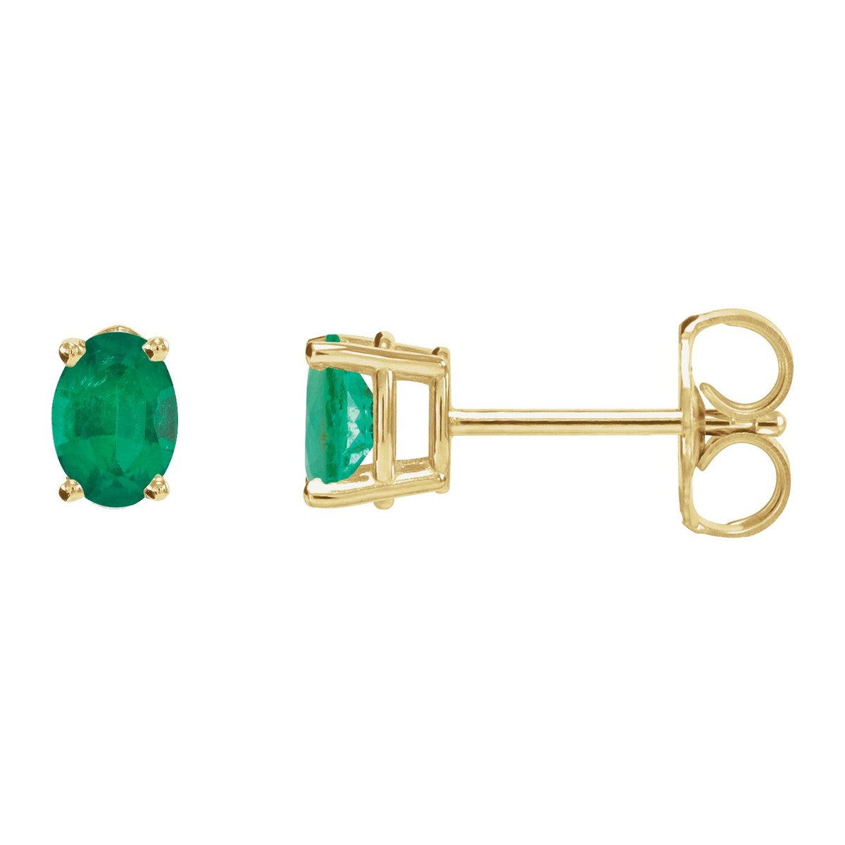 Oval 4-Prong Stud Earrings
