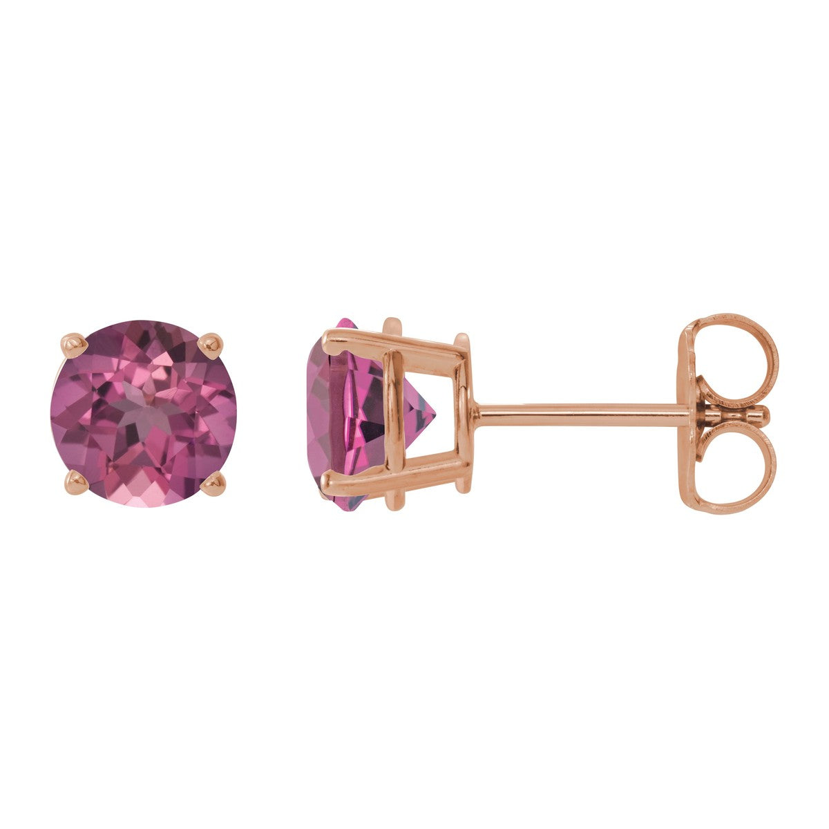 Round Gemstone Stud Earrings