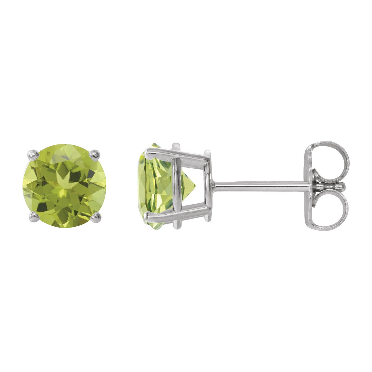 Round Gemstone Stud Earrings