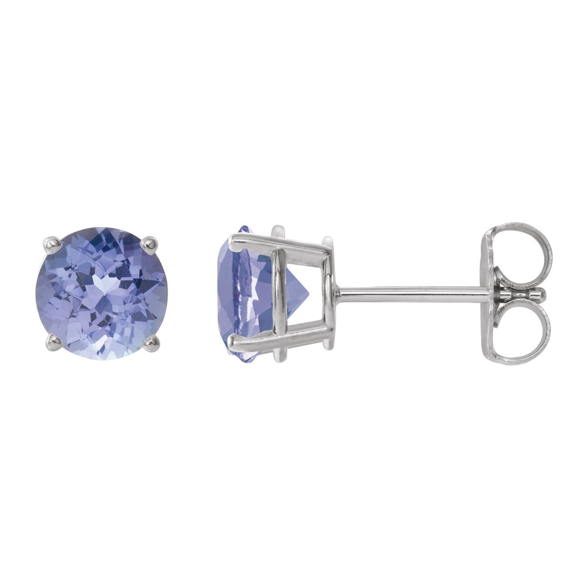 Round Gemstone Stud Earrings