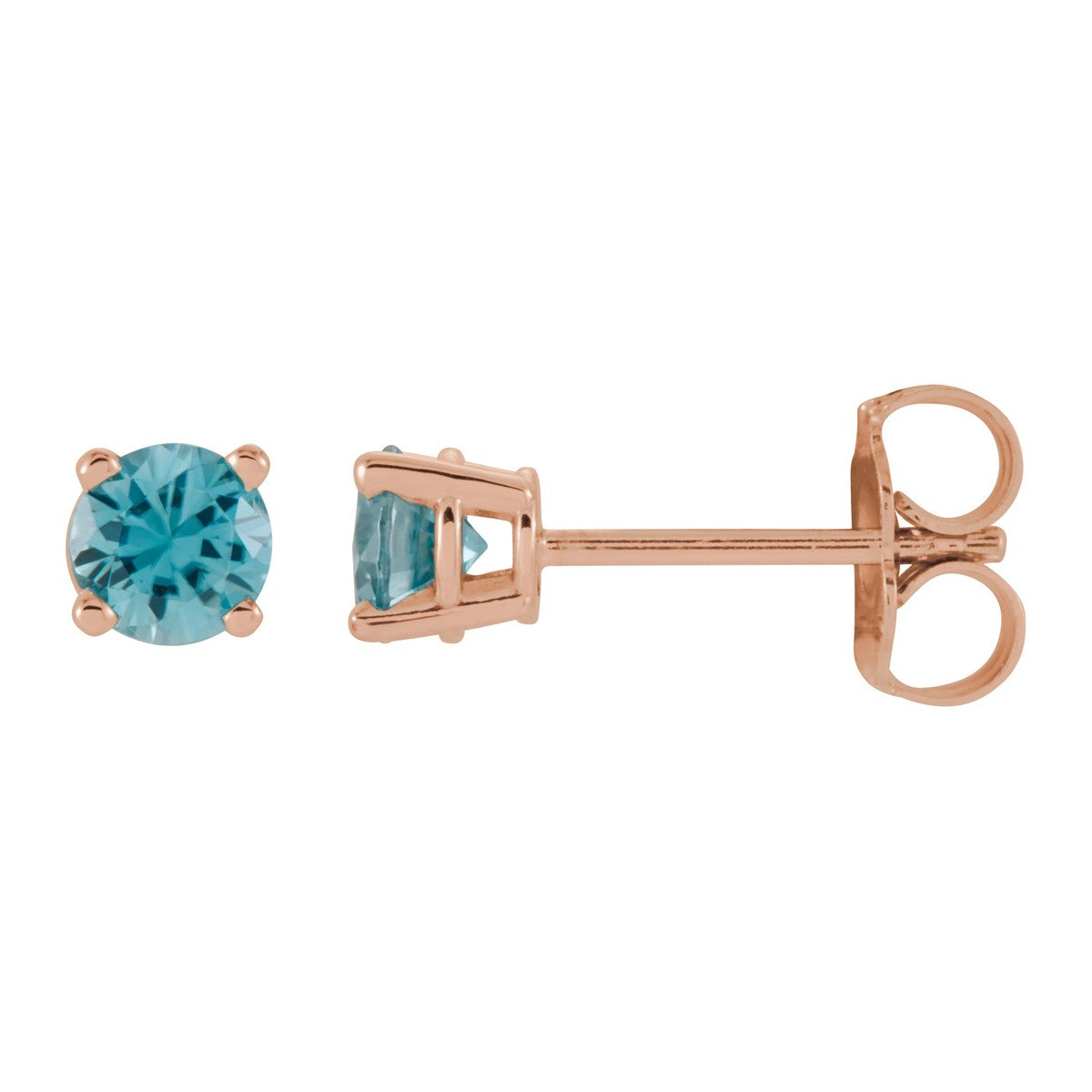 Round Gemstone Stud Earrings
