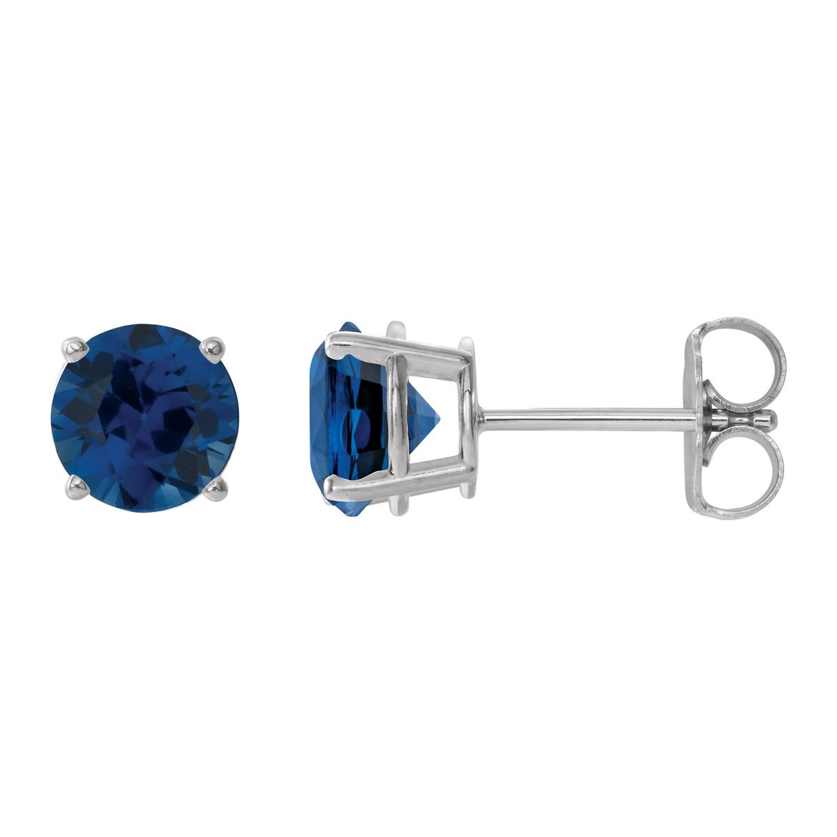 Round Gemstone Stud Earrings