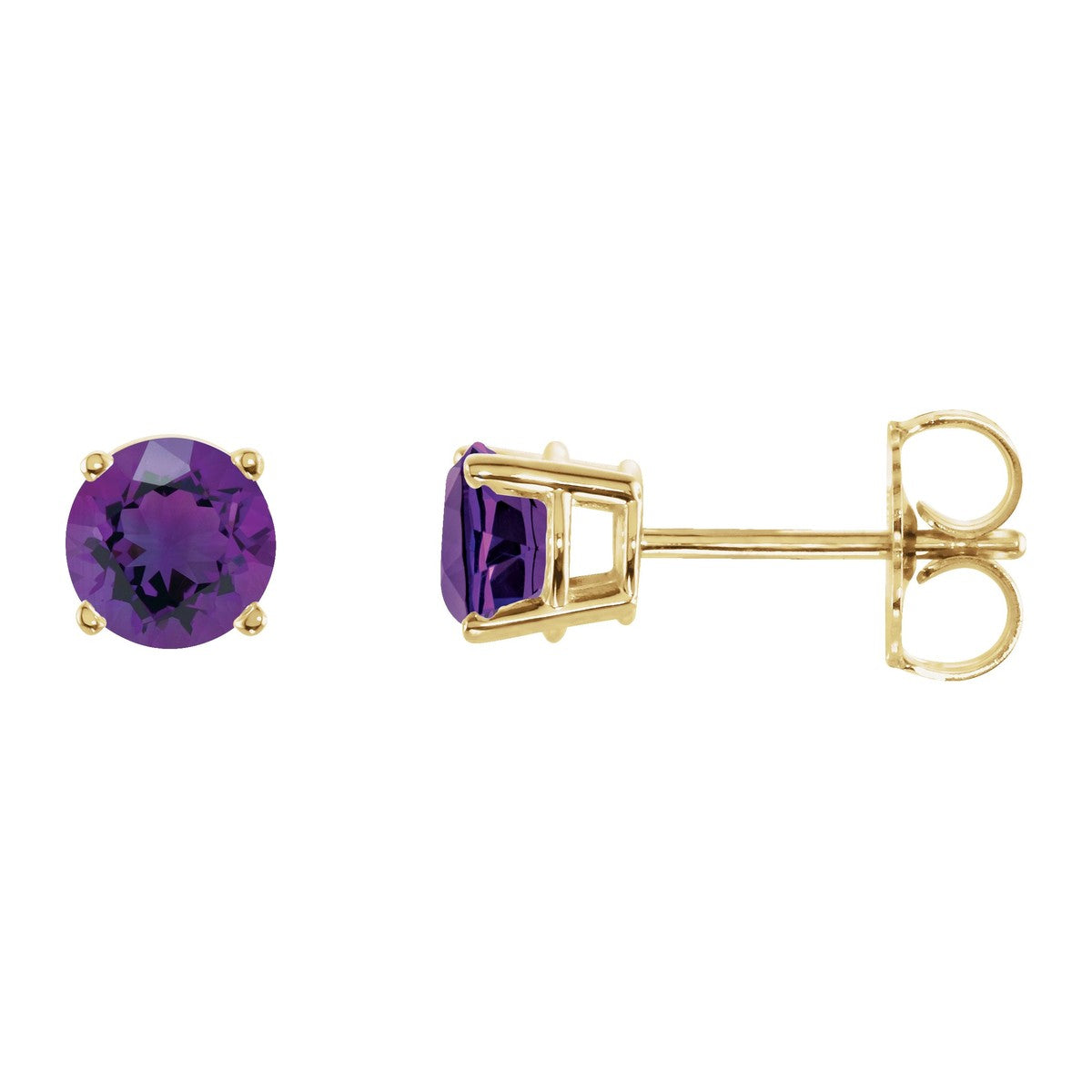 Round Gemstone Stud Earrings