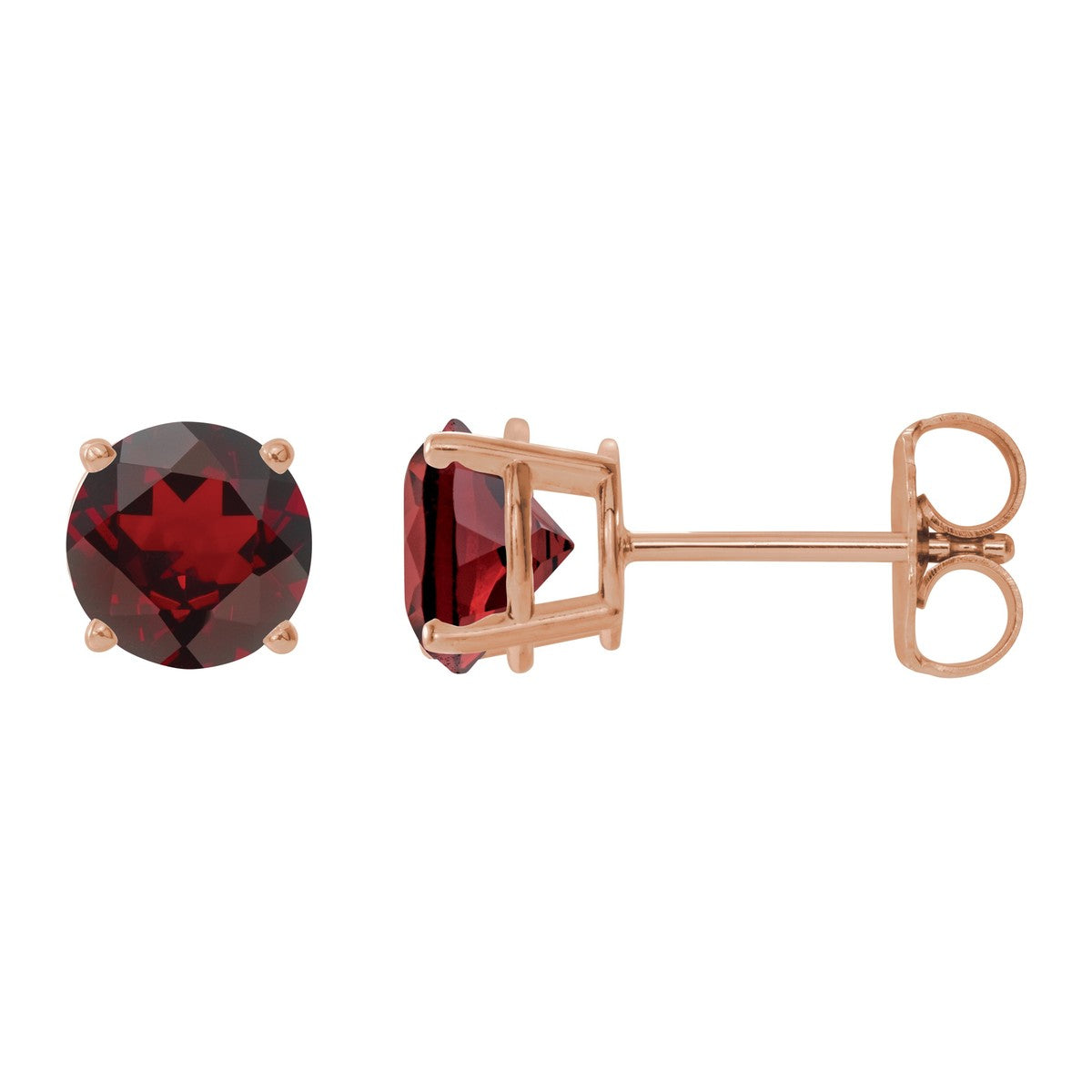 Round Gemstone Stud Earrings
