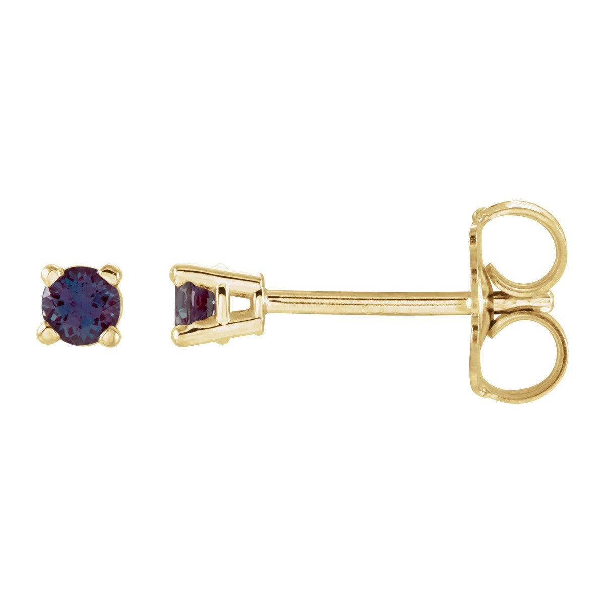 Round Gemstone Stud Earrings