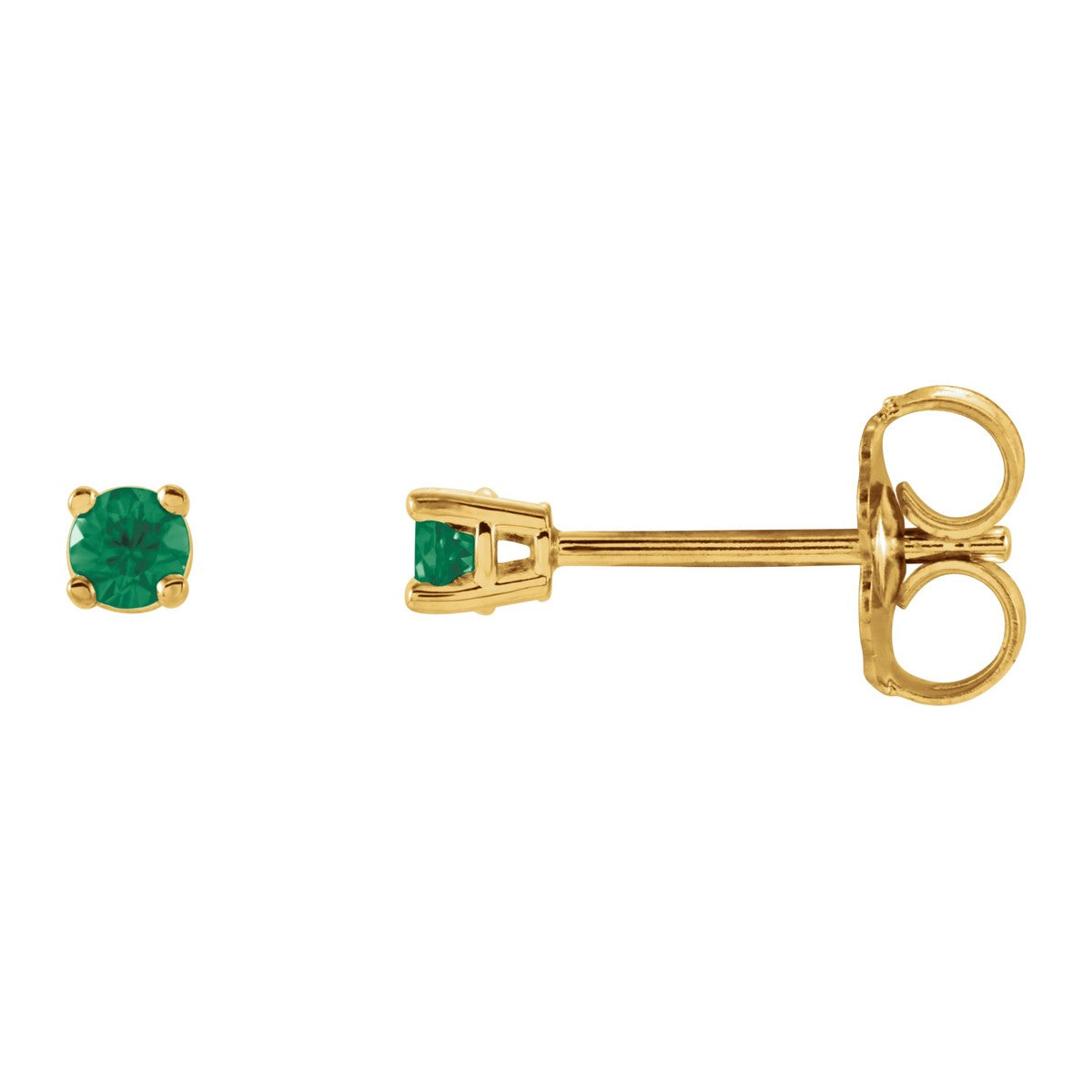 Round Gemstone Stud Earrings