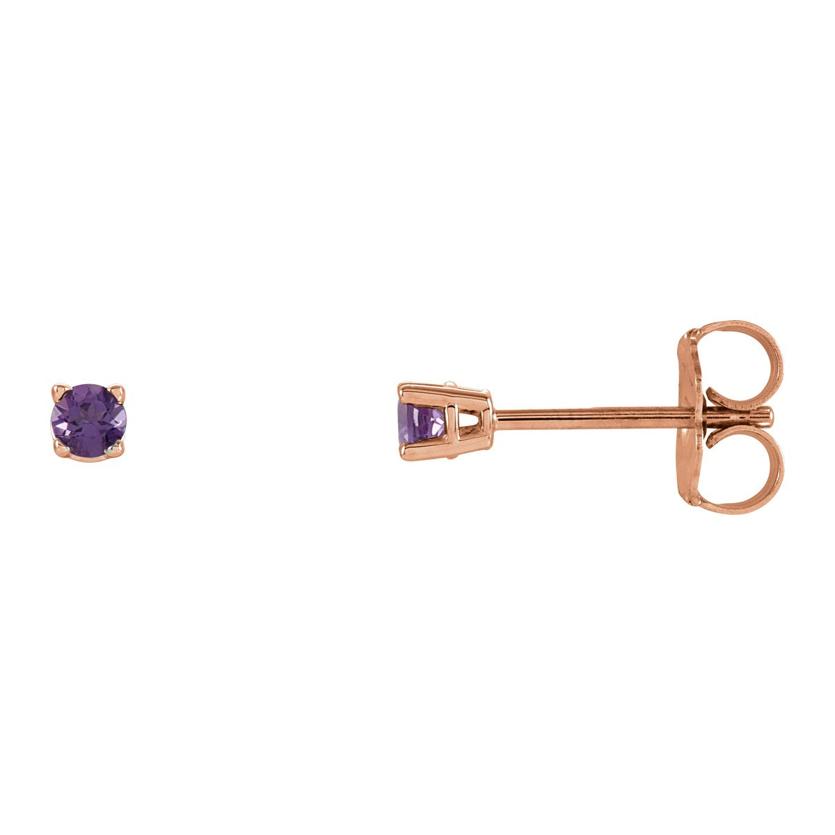 Round Gemstone Stud Earrings