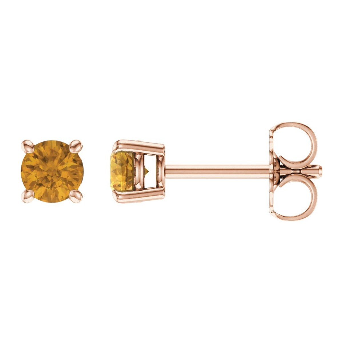 Round Gemstone Stud Earrings