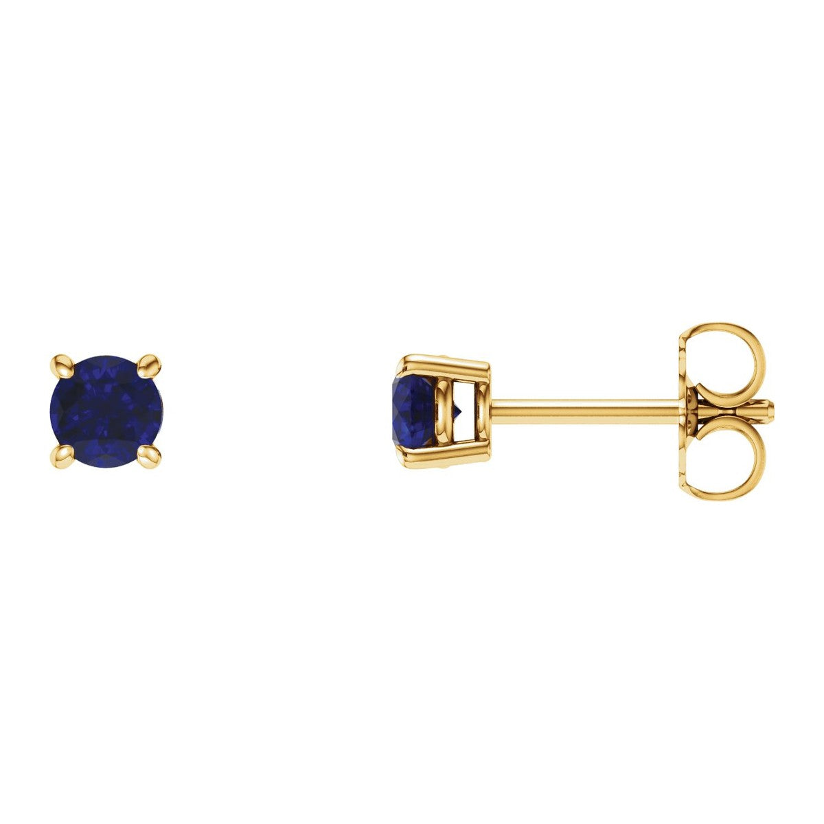 Round Gemstone Stud Earrings