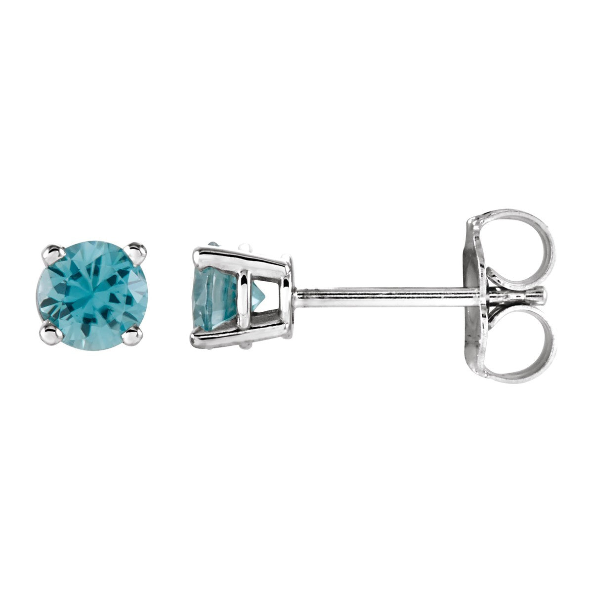 Round Gemstone Stud Earrings