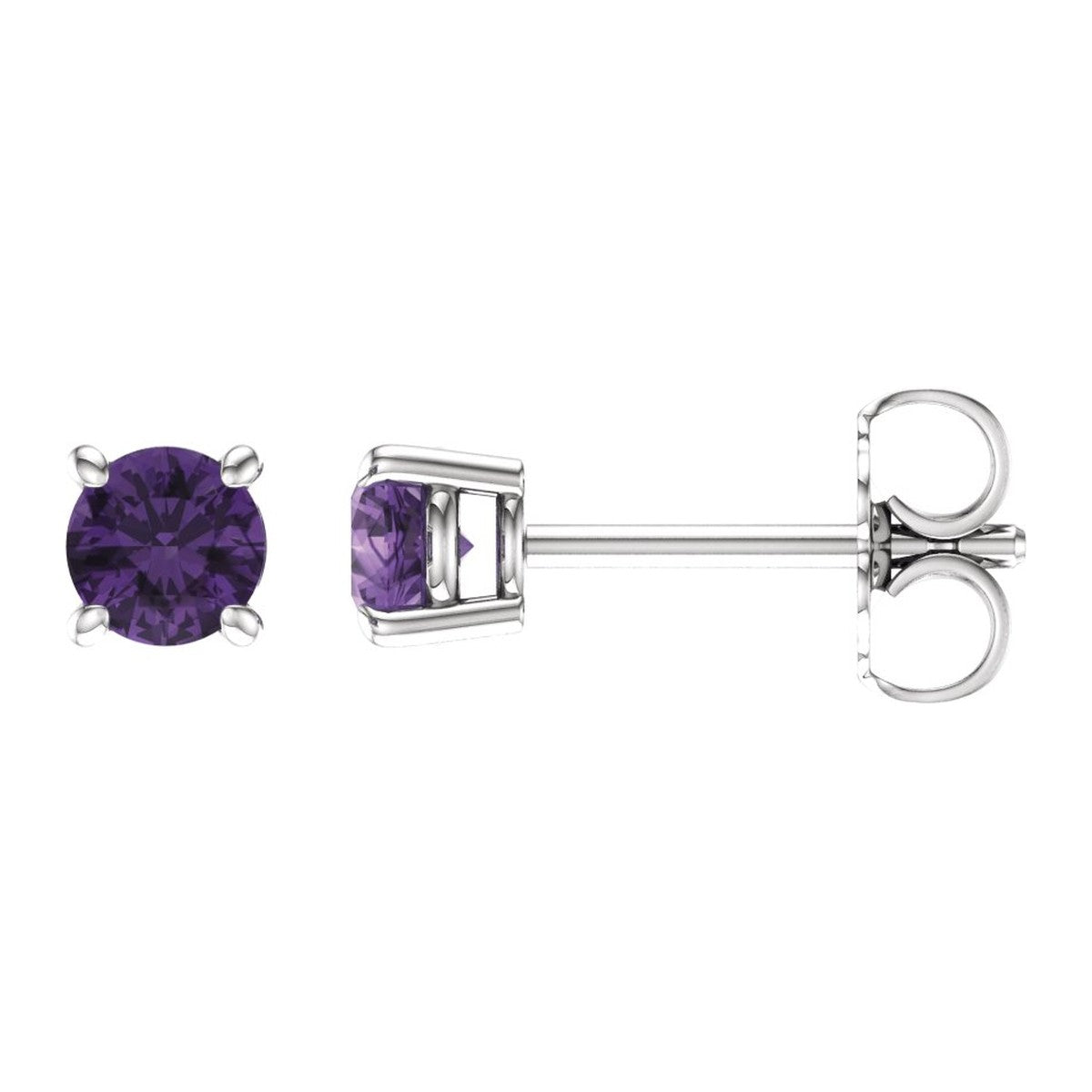 Round Gemstone Stud Earrings