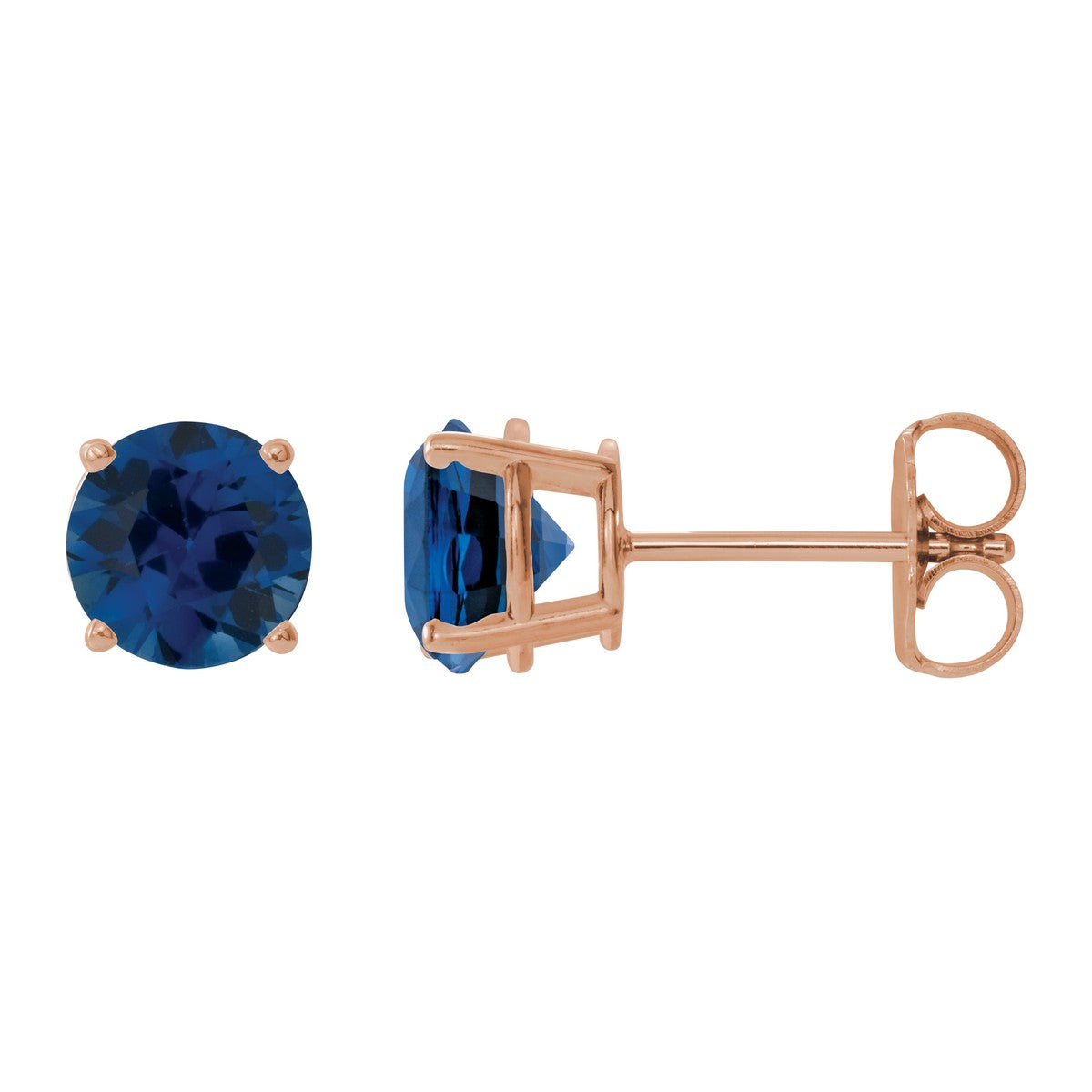 Round Gemstone Stud Earrings