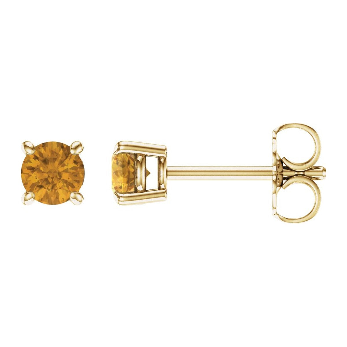 Round Gemstone Stud Earrings