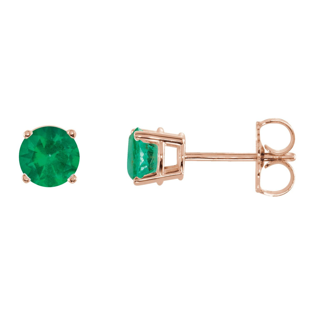 Round Gemstone Stud Earrings