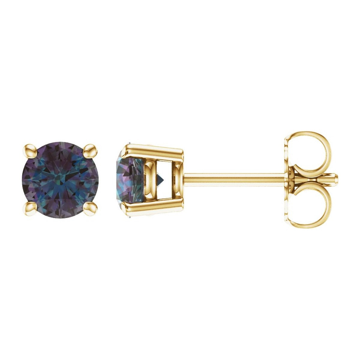 Round Gemstone Stud Earrings