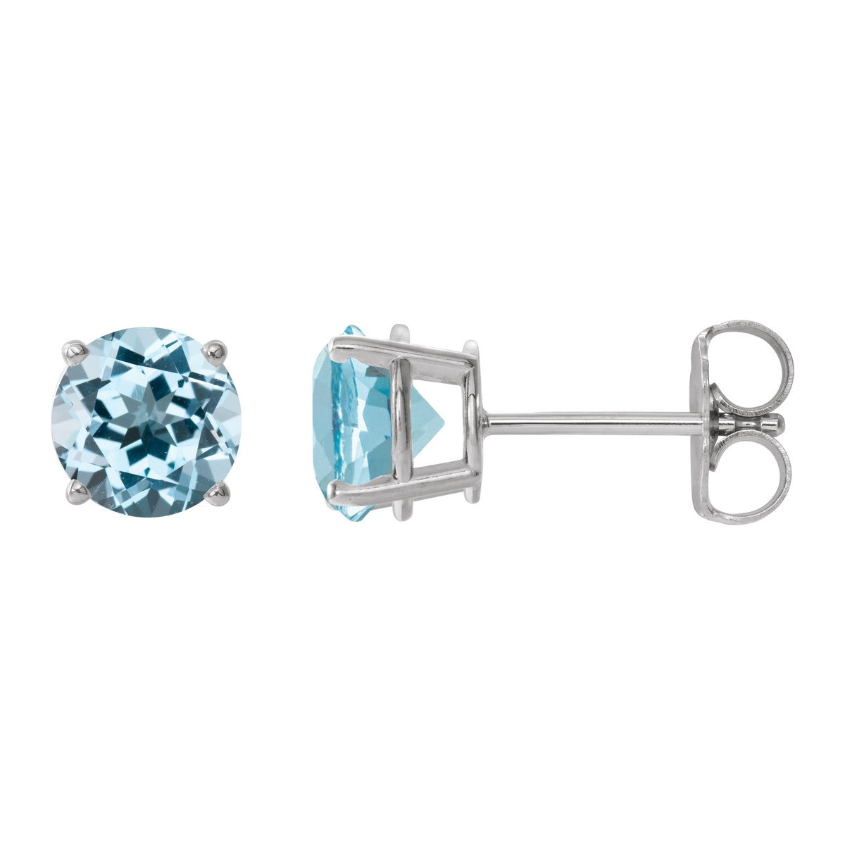 Round Gemstone Stud Earrings