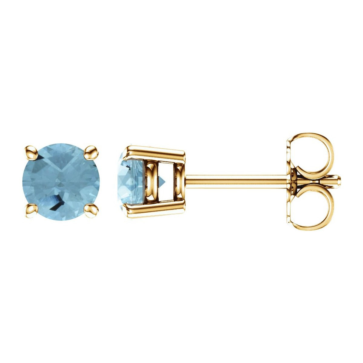 Round Gemstone Stud Earrings