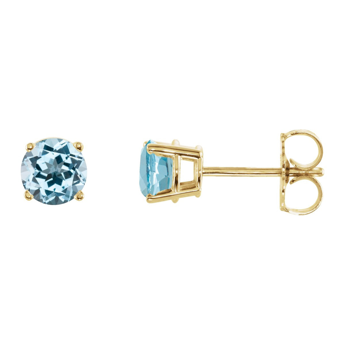 Round Gemstone Stud Earrings