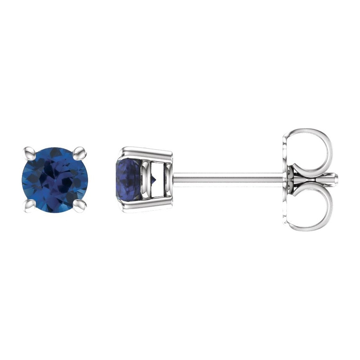 Round Gemstone Stud Earrings