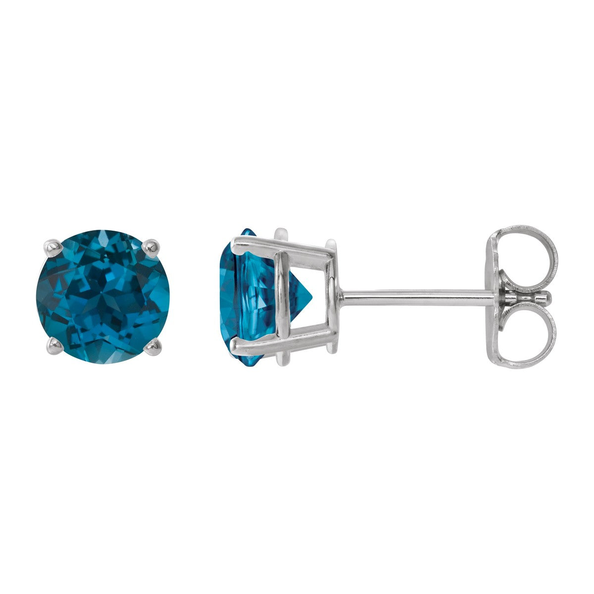 Round Gemstone Stud Earrings