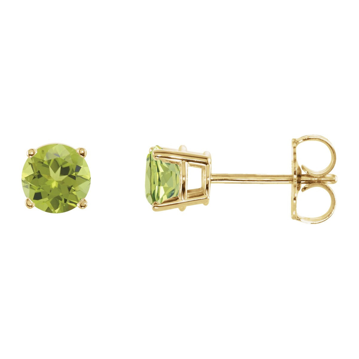 Round Gemstone Stud Earrings