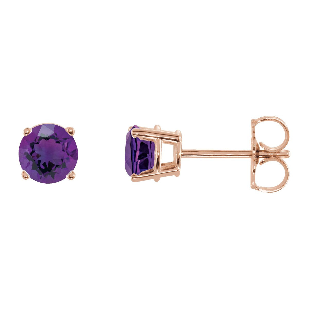 Round Gemstone Stud Earrings