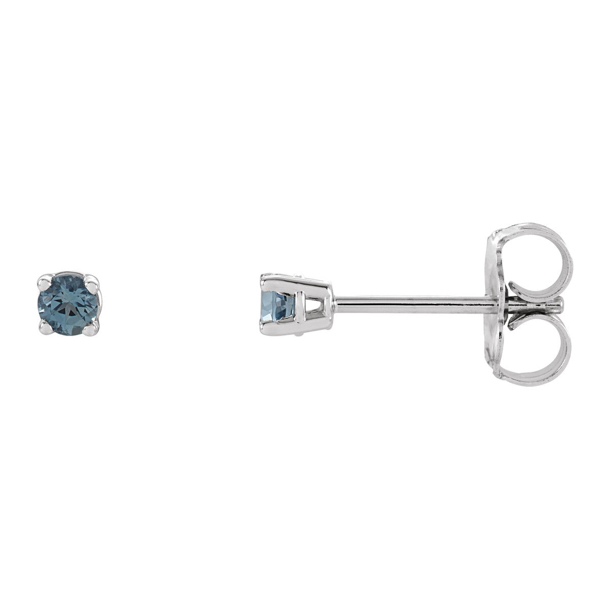 Round Gemstone Stud Earrings