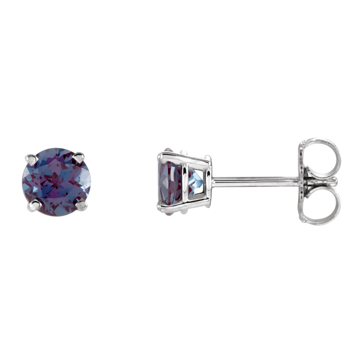 Round Gemstone Stud Earrings