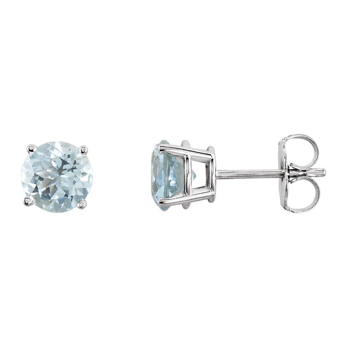 Round Gemstone Stud Earrings
