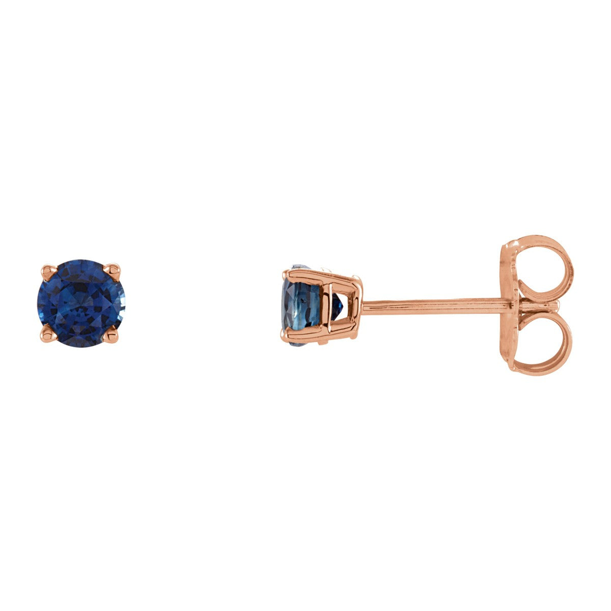 Round Gemstone Stud Earrings