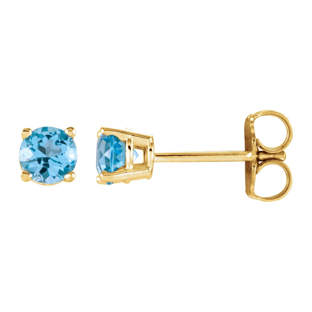 Round Gemstone Stud Earrings