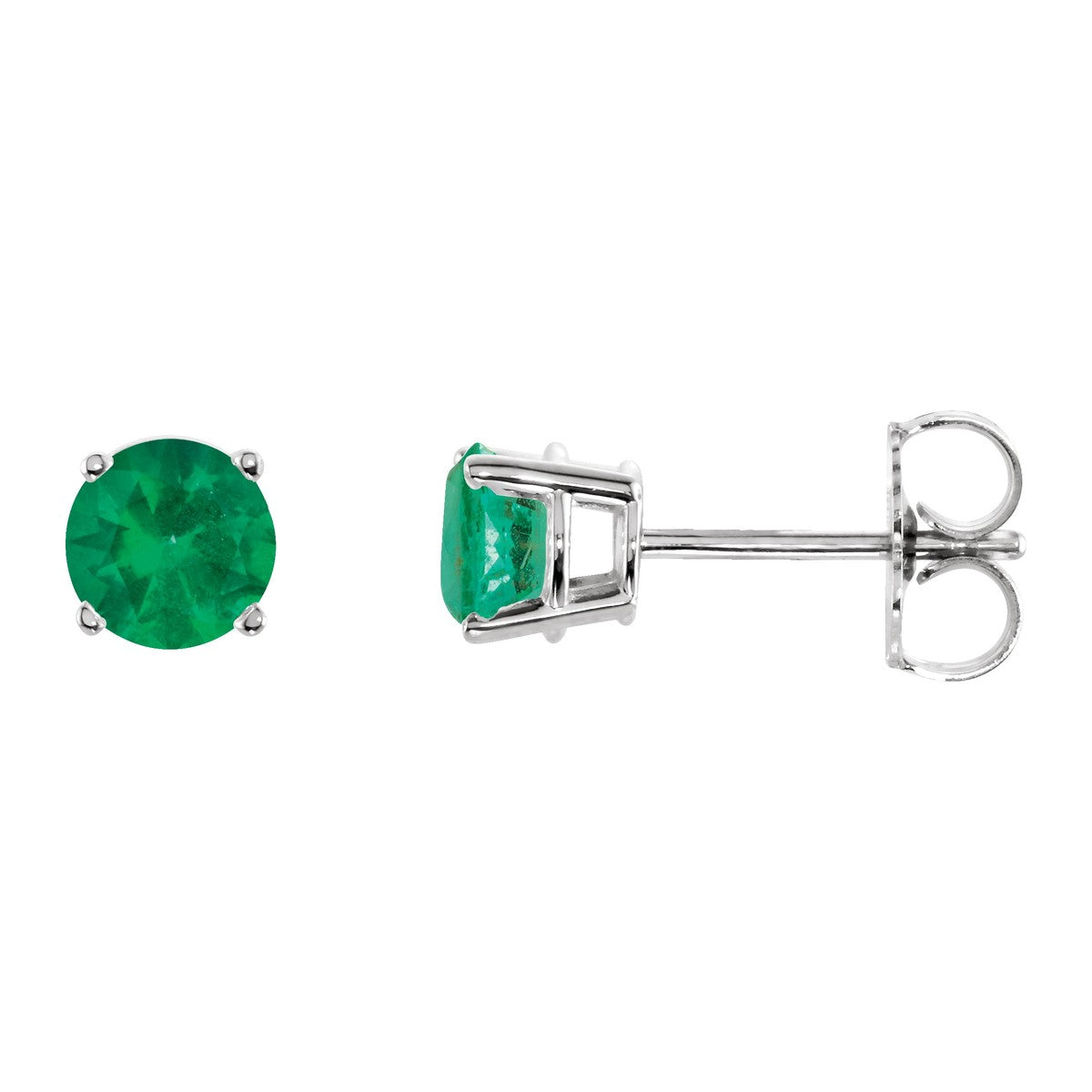 Round Gemstone Stud Earrings
