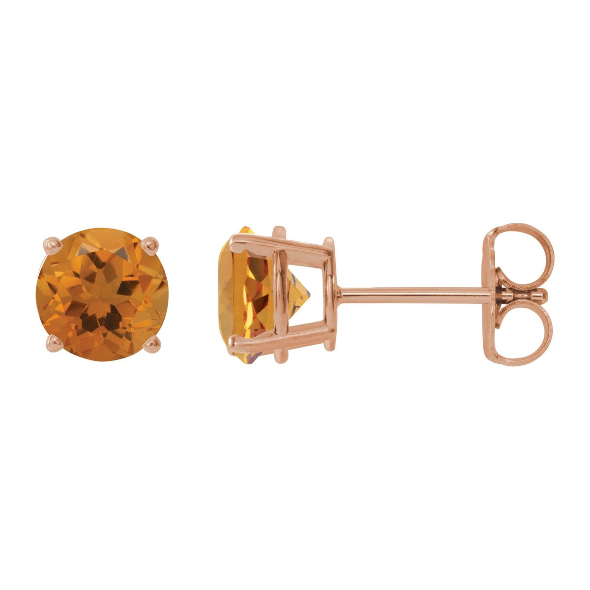 Round Gemstone Stud Earrings