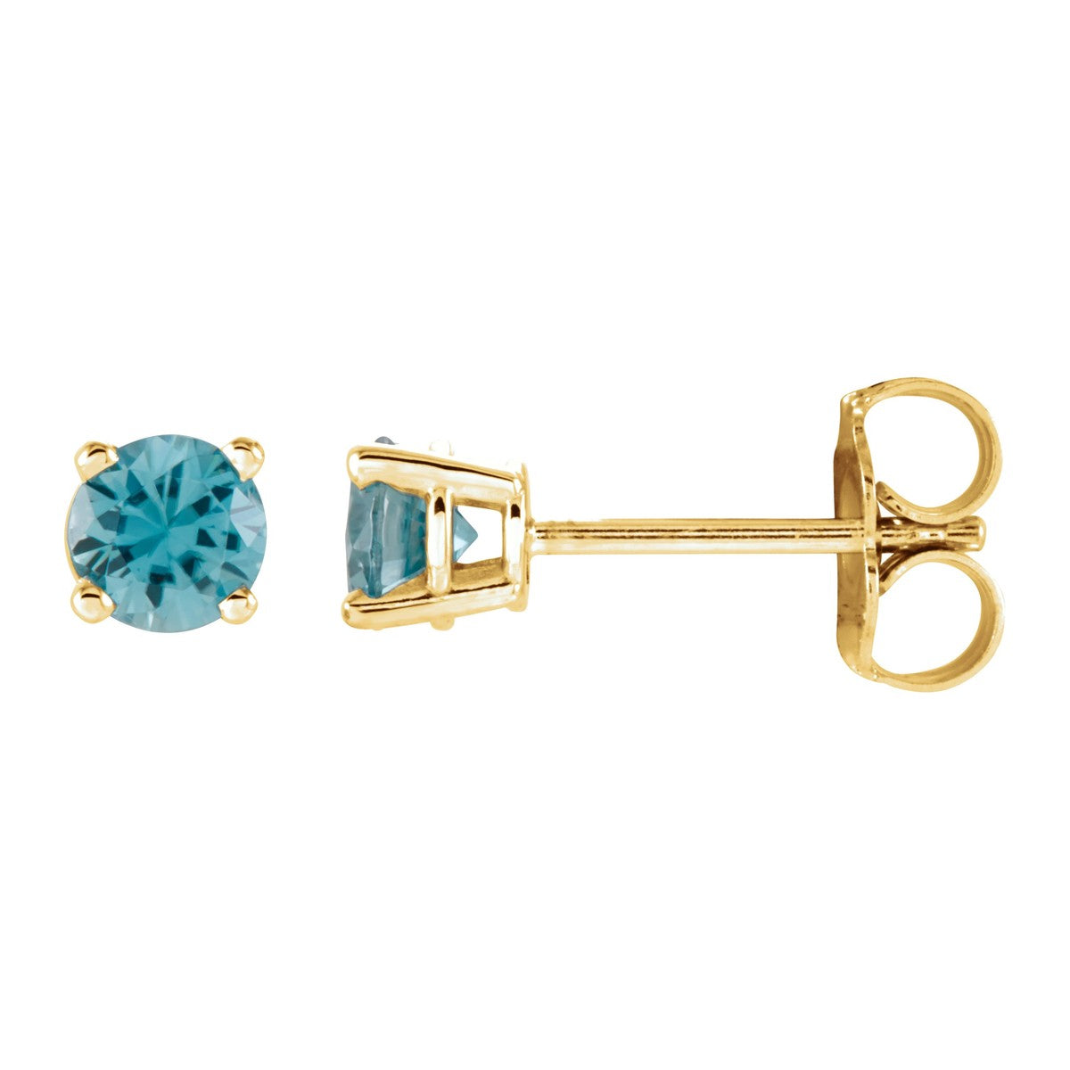 Round Gemstone Stud Earrings