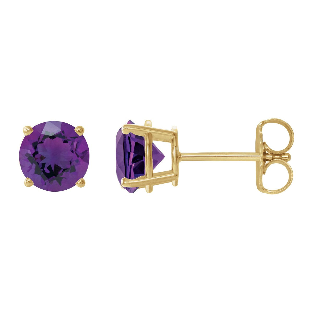 Round Gemstone Stud Earrings