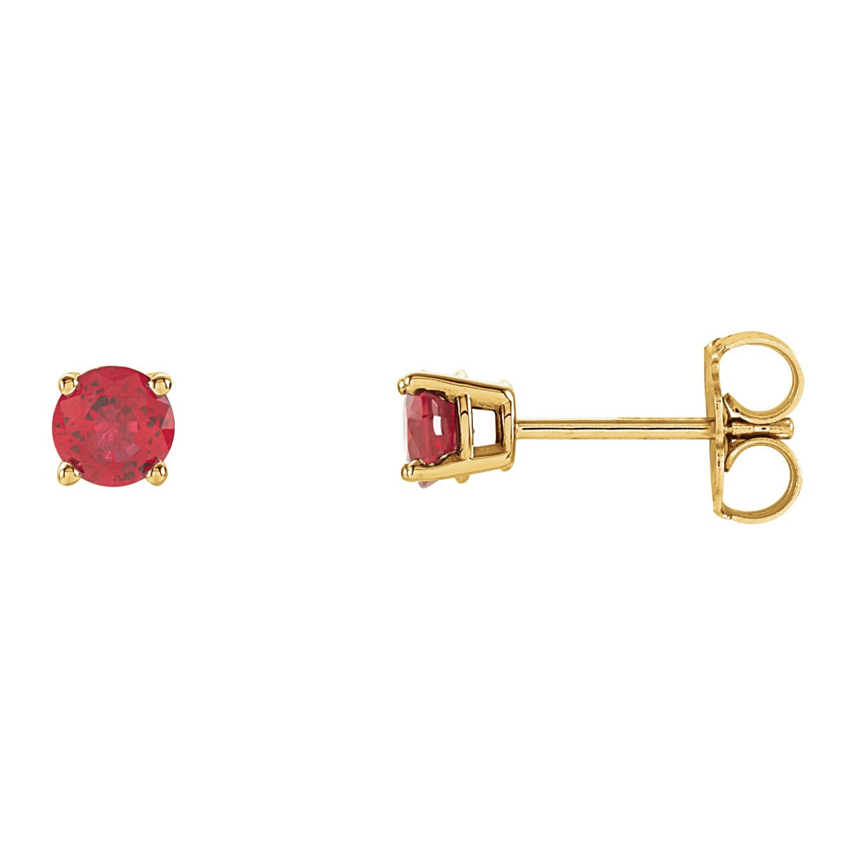 Round Gemstone Stud Earrings