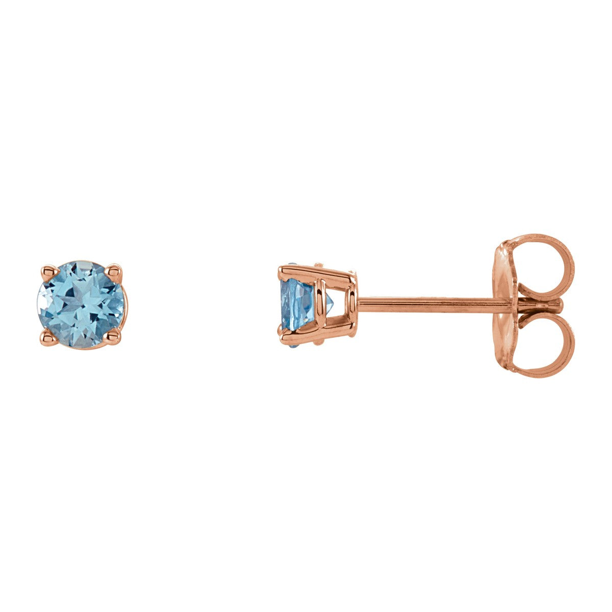 Round Gemstone Stud Earrings