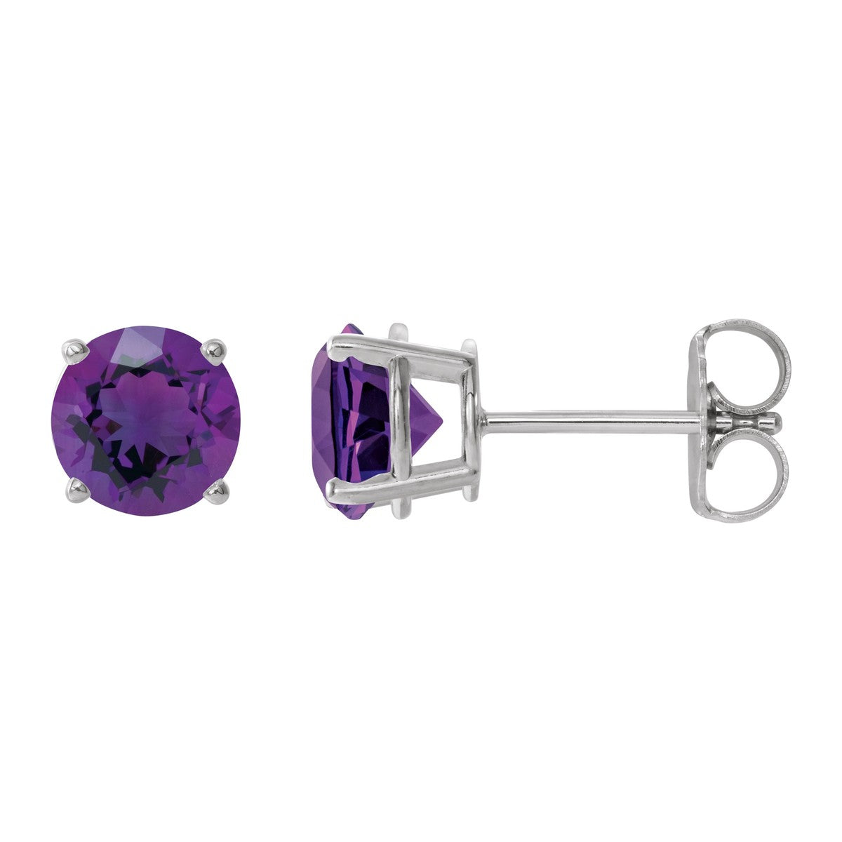 Round Gemstone Stud Earrings