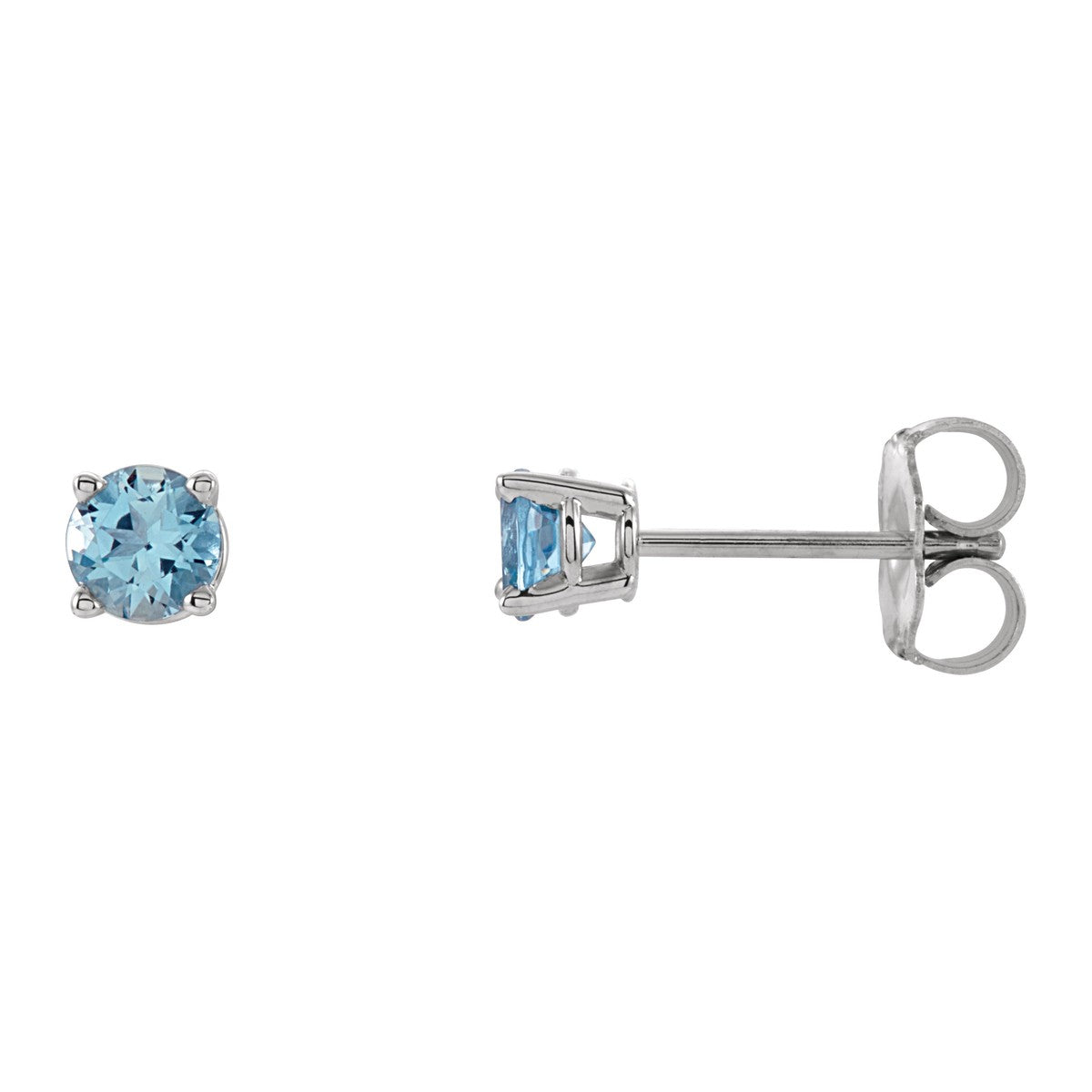 Round Gemstone Stud Earrings