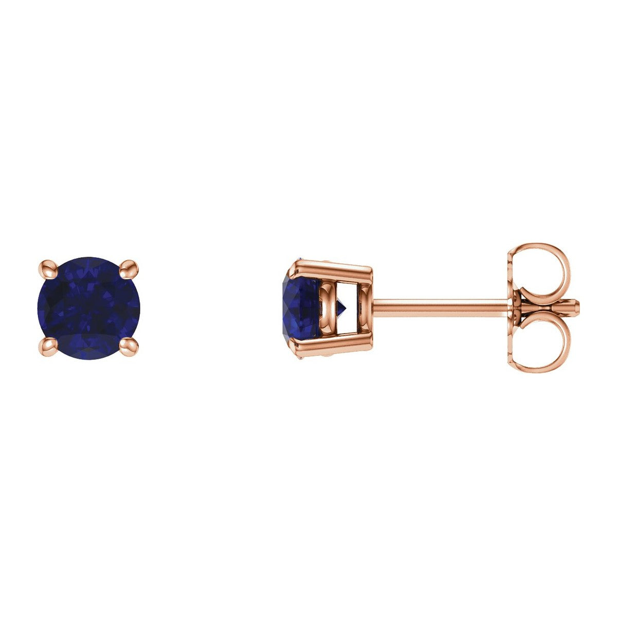 Round Gemstone Stud Earrings
