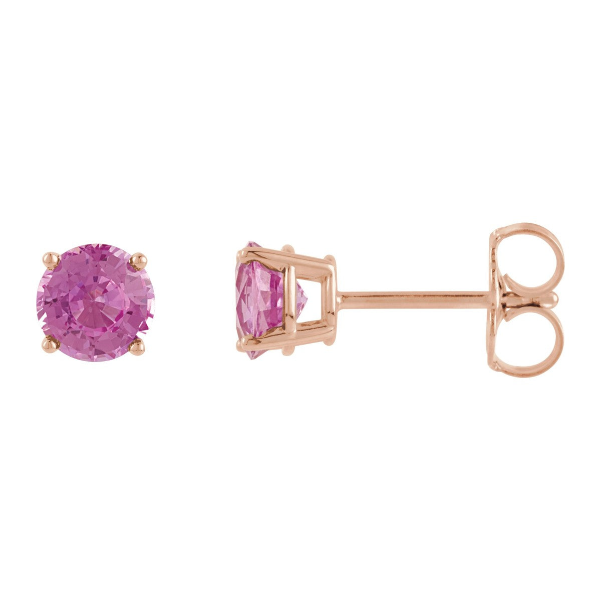 Round Gemstone Stud Earrings
